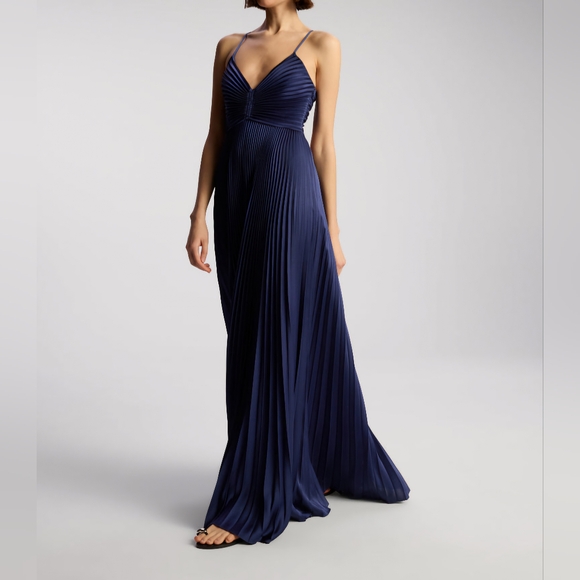 A.L.C Aries Satin Pleated Dress